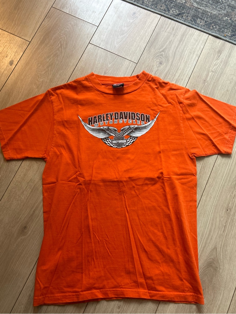 Harley-Davidson Orange Short Sleeve Tee with Winged Logo